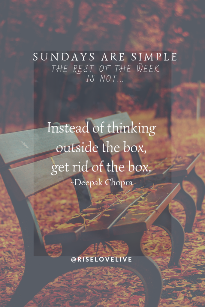 Sundays are Simple - Get rid of the box_PIN